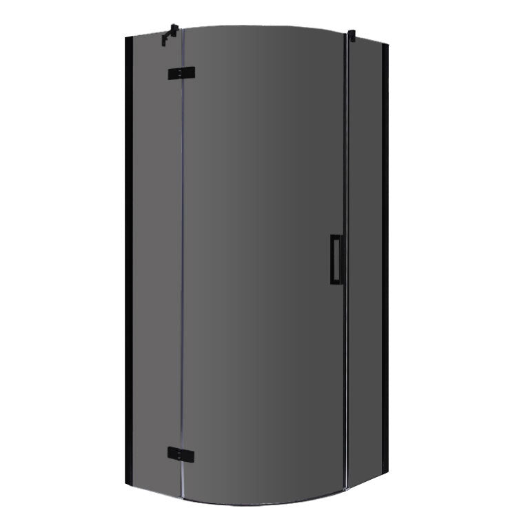 AWT Duschabtrennung LBR1006-B schwarz 100x100 links