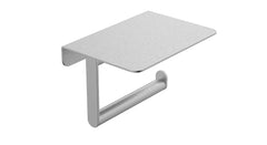 Alonzo toilet roll holder with shelf stainless steel brushed