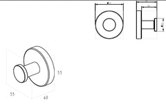 Alonzo handdoekhaak groot RVS geborsteld