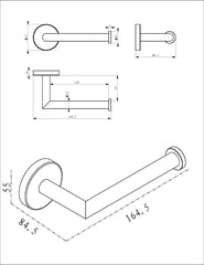 Alonzo toiletrolhouder met vaste arm geborsteld brons koper