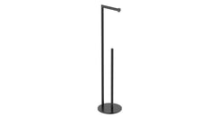 Alonzo toilet roll holder with spare roll holder freestanding matt black