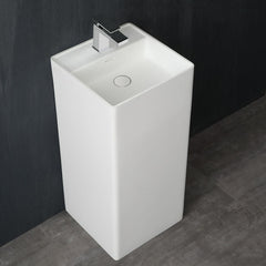 StoneArt Vrijstaand Wastafel LZ512 - glanzend wit - 40x40cm