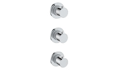 Caral afbouwdeel thermostatische douchekraan met 2 stopkranen chroom