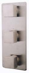 Rombo trim kit built-in thermostat 3-way brushed steel