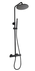 Caral thermostatische regendoucheset opbouw mat zwart