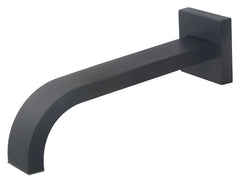 Bathtub spout square 22 cm 1/2'' matte black