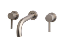 Caral built-in 2-handle basin mixer brushed steel PVD