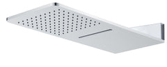 Wall-mounted waterfall showerhead square 600 x 25 mm chrome
