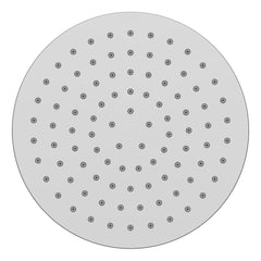Caral hoofddouche rond 20 x 1,2 cm chroom