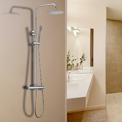 Twenty eco thermostatic surface-mounted round shower set chrome