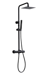 Twenty eco thermostatische regendoucheset opbouw rond/vierkant mat zwart