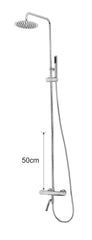 Caralda Eco thermostatic bath mixer with rain shower set exposed chrome