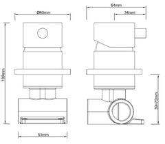 Caral mengkraan - inbouw - chroom