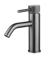 Grooved basin mixer tap with cold start gunmetal PVD