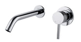 Ribbed single-lever basin mixer, built-in, complete, chrome