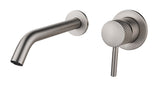Ribbed single-lever basin mixer with cold start, complete, brushed steel PVD