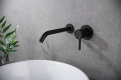 Ribbed single-lever basin mixer with cold start, complete, matt black