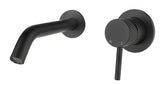 Ribbed single-lever basin mixer with cold start, complete, matt black