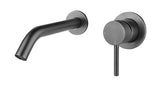 Ribbed single-lever basin mixer with cold start, complete, gunmetal PVD