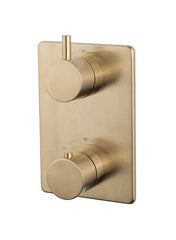 Caral built-in thermostat trim kit 2-way brushed brass PVD