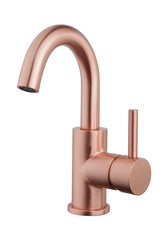 Caral basin mixer with swivel spout brushed copper