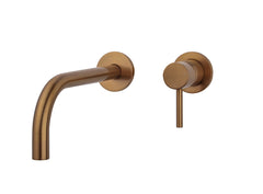 Caral Slim single-lever basin mixer with cold start brushed bronze copper PVD