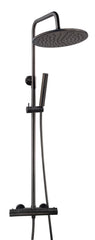 Caral thermostatic exposed rain shower set gunmetal PVD