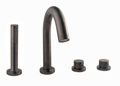Caral trim set bath rim thermostat 4-hole gunmetal PVD