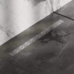 BRAUER Douchegoot met standaard rooster en flens 7 x 110 RVS geborsteld