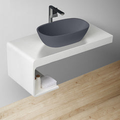 StoneArt Wastafel LC151 - grijs mat - 57x33cm