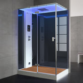 AWT Dampfdusche LD211F15 mit Duschtasse schwarz 150x90 links