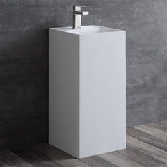 StoneArt Vrijstaand Wastafel LZ512 - glanzend wit - 40x40cm