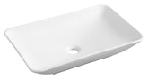 Karé rectangular washbasin 58 x 36 x 11.5 cm ceramic matt white