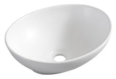 Boat washbasin oval 40 x 33 x 14.5 cm ceramic matte white
