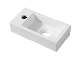 Rhea S mini fontein links 36,5 x 18 x 9 cm keramiek mat wit