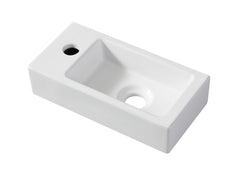 Rhea S mini fontein links 36,5 x 18 x 9 cm keramiek mat wit