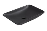 Karé washbasin rectangular 58 x 36 x 11.5 cm ceramic matt black