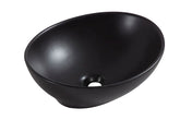 Boat washbasin oval 40 x 33 x 14.5 cm ceramic matt black