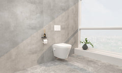 Wiesbaden Wandcloset Bidet Vesta - 52 cm - Rimless - Bidet functie-warm en koud water - Keramiek