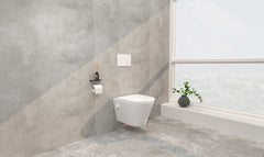 Wiesbaden Wandcloset Bidet Vesta - 52 cm - Rimless - Bidet functie-warm en koud water - Keramiek