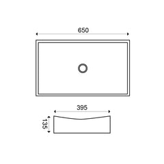 Slide opzetwastafel 65,5 x 39,5 x 13,5 cm glans wit
