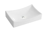 Slide rectangular washbasin 55 x 35 x 12 cm ceramic gloss white