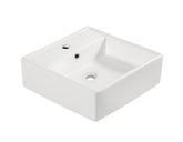 Larx washbasin 38.5 x 38.5 x 13 cm ceramic glossy white