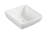 Piazza square basin 40 x 40 x 15 cm ceramic gloss white