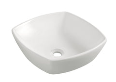 Plaza countertop basin square 42 x 42 x 13.5 cm ceramic gloss white