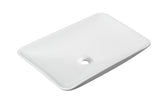 Karé rectangular washbasin 58 x 36 x 11.5 cm ceramic glossy white