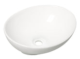 Vessel sink oval 40 x 33 x 14.5 cm ceramic gloss white