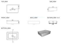 Link Design Rechthoekige Wastafel Wiesbaden 35x50x14,5 cm Zwart