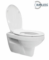 Trevi wandcloset rimless met Ultimo 3.0 toiletzitting softclose en quick release glans wit