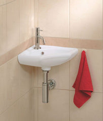 one-Pack Trevi corner basin complete white